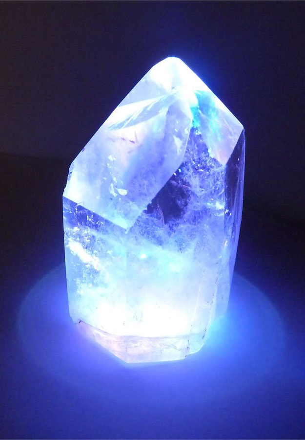 Healing quartz crystal in blues