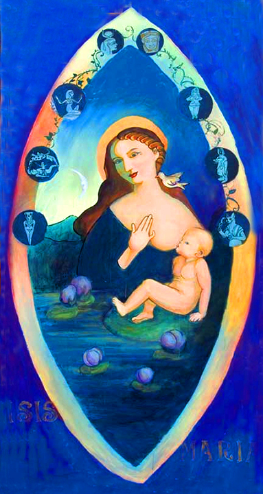 Mary and Child in vesica piscis