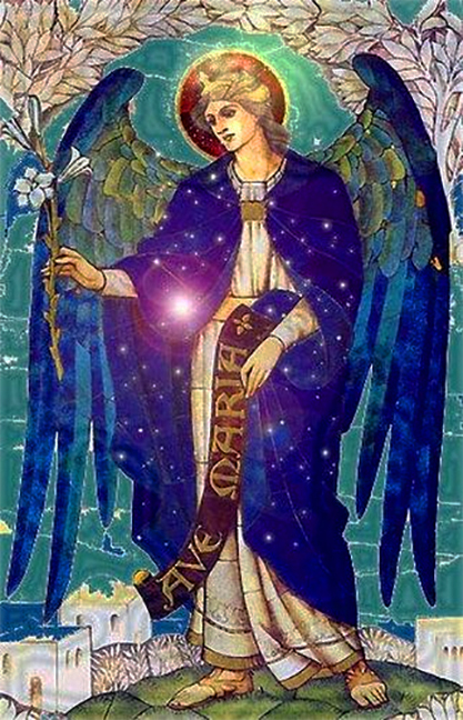 Angel with blue lily